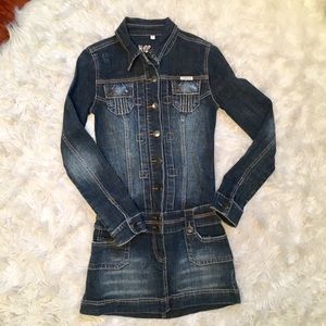 Hydraulic denim dress